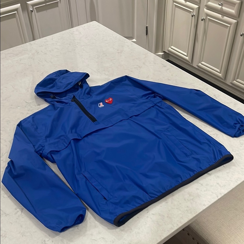 Comme des Garçons Play x Kway anorak royal blue in excellent condition size XXL